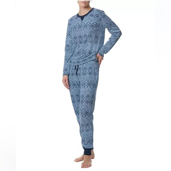 Tommy Hilfiger XL Navy Light Blue Sweater Weather Crew Top & Jogger PJ Gift Set - Picture 6 of 11